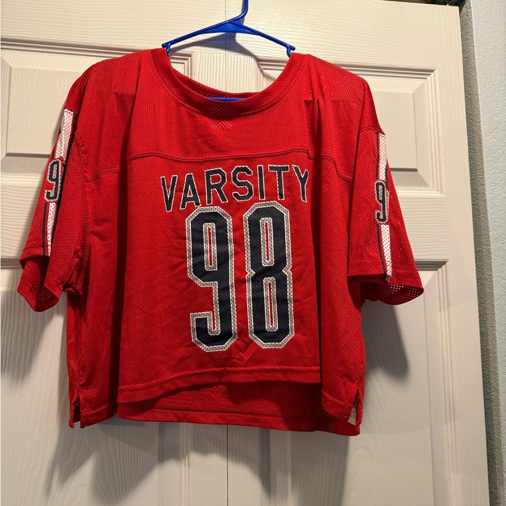 No Boundaries Red Varsity 98 Jersey Top